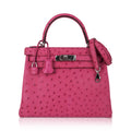 👜Kelly 25 Retourne Bag Fuchsia Ostrich with Palladium Hardware