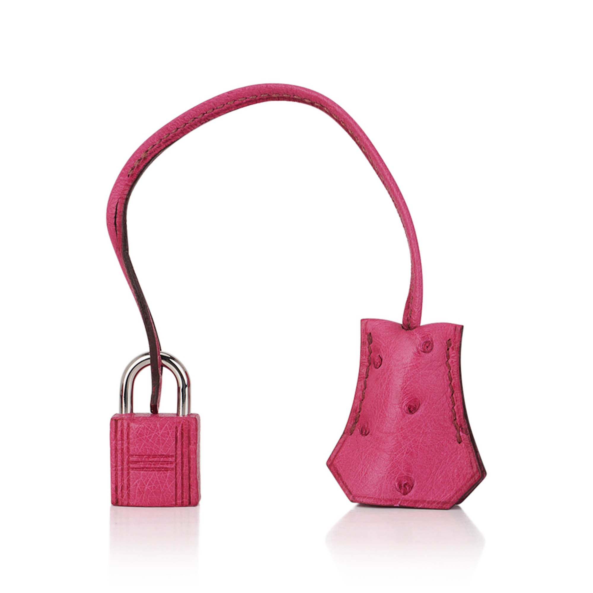👜Kelly 25 Retourne Bag Fuchsia Ostrich with Palladium Hardware