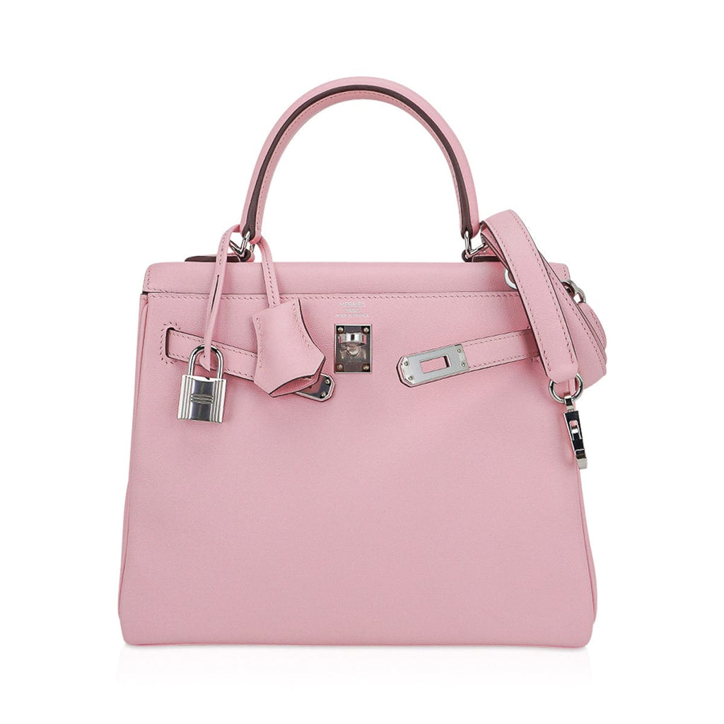 👜Kelly 25 Bag Rose Sakura Swift Leather with Palladium Hardware