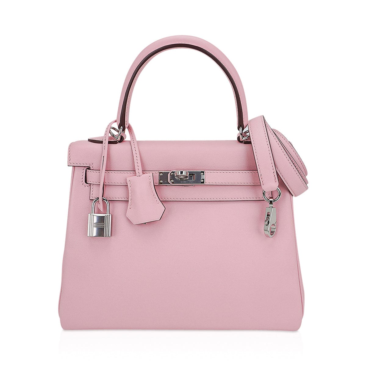 👜Kelly 25 Bag Rose Sakura Swift Leather with Palladium Hardware