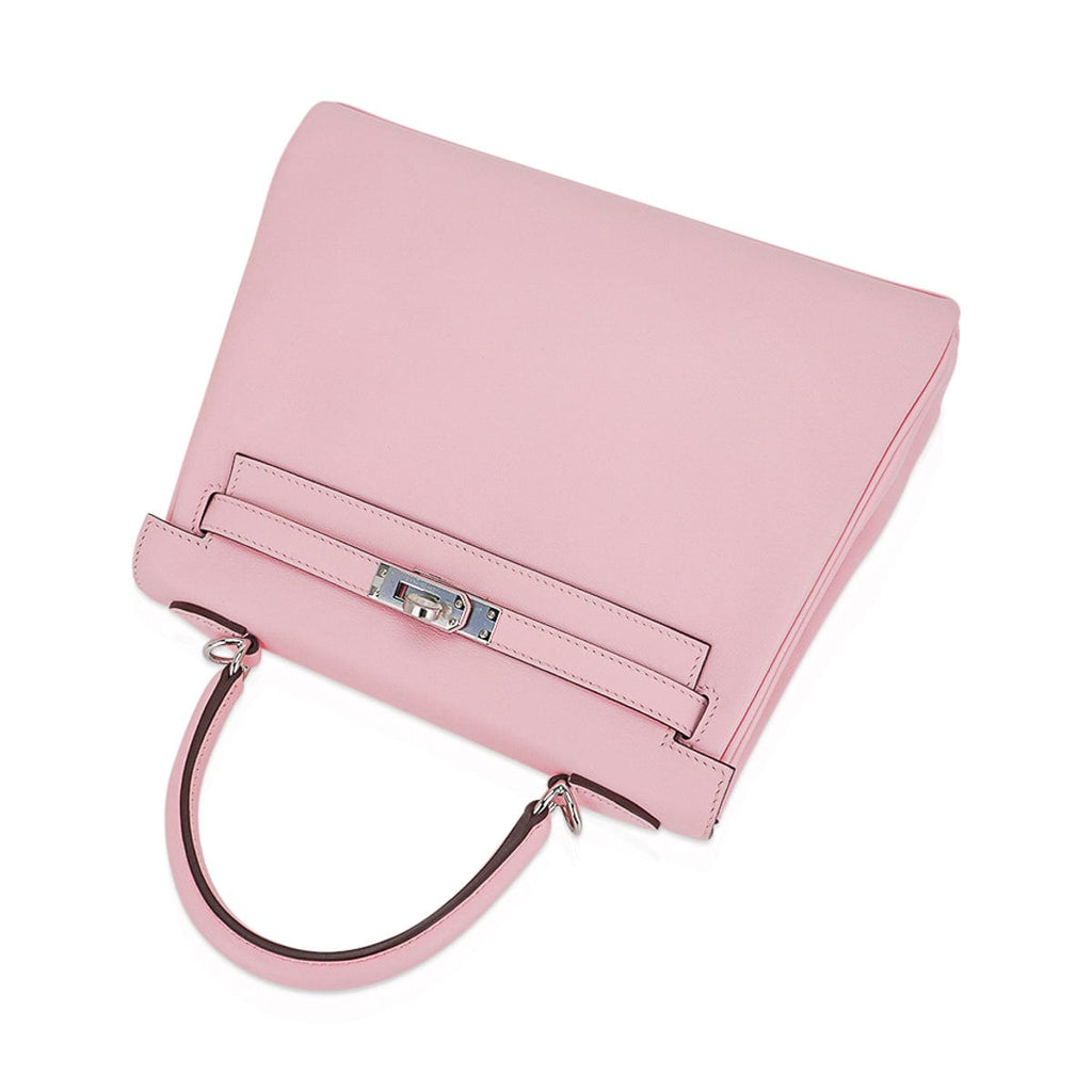👜Kelly 25 Bag Rose Sakura Swift Leather with Palladium Hardware