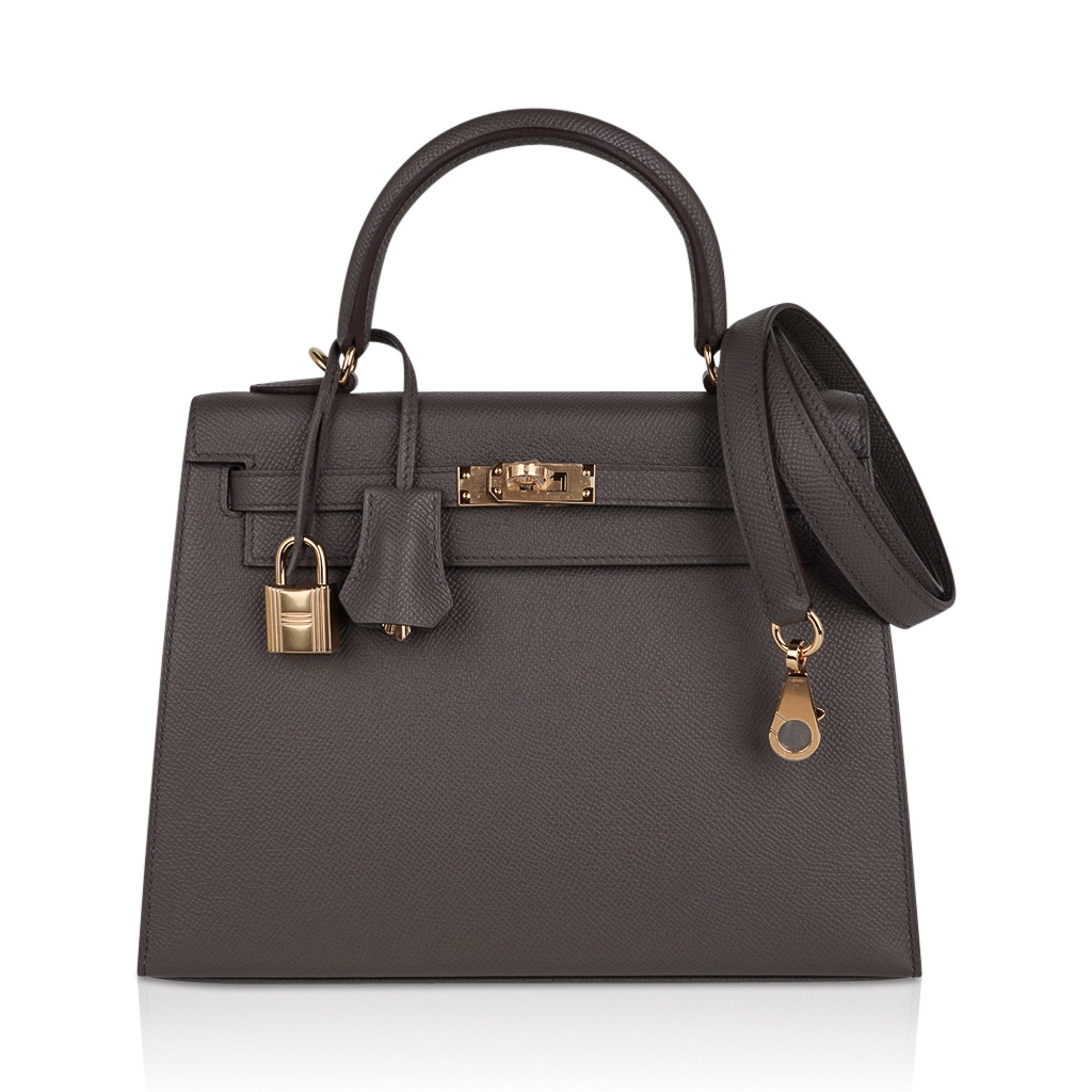 👜Kelly Sellier 25 Bag Etain Gold Hardware Epsom Leather New