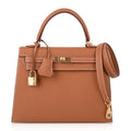 👜Kelly 25 Sellier Bag Gold Epsom Leather with Gold Hardware