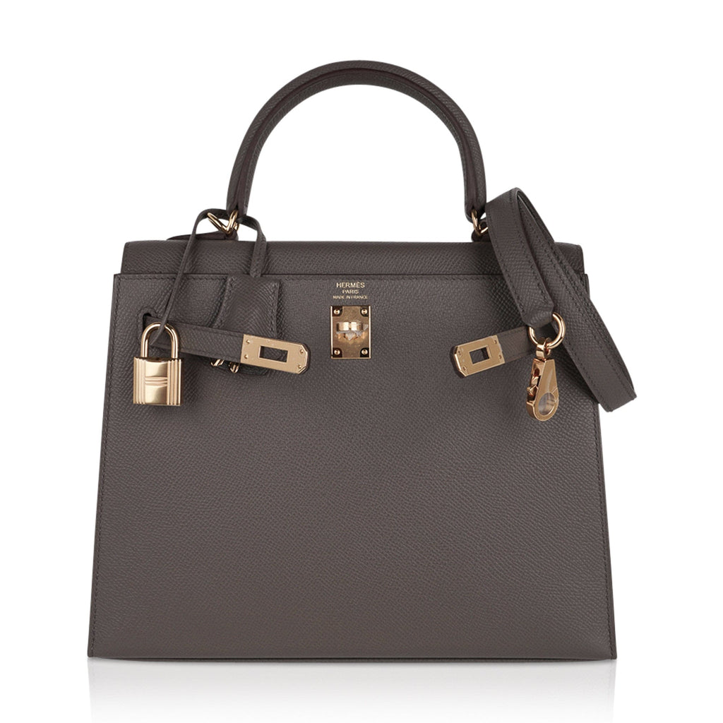 👜Kelly Sellier 25 Bag Etain Gold Hardware Epsom Leather New