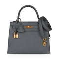 👜Kelly Sellier 25 Bag Vert Amande Gold Hardware Epsom Leather