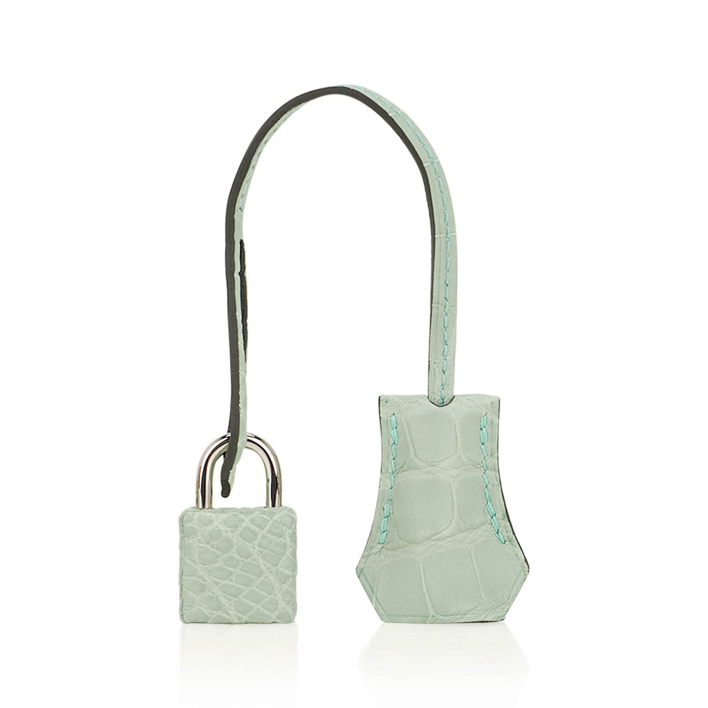 👜Kelly 25 Retourne Bag Vert d’Eau Matte Alligator with Palladium Hardware