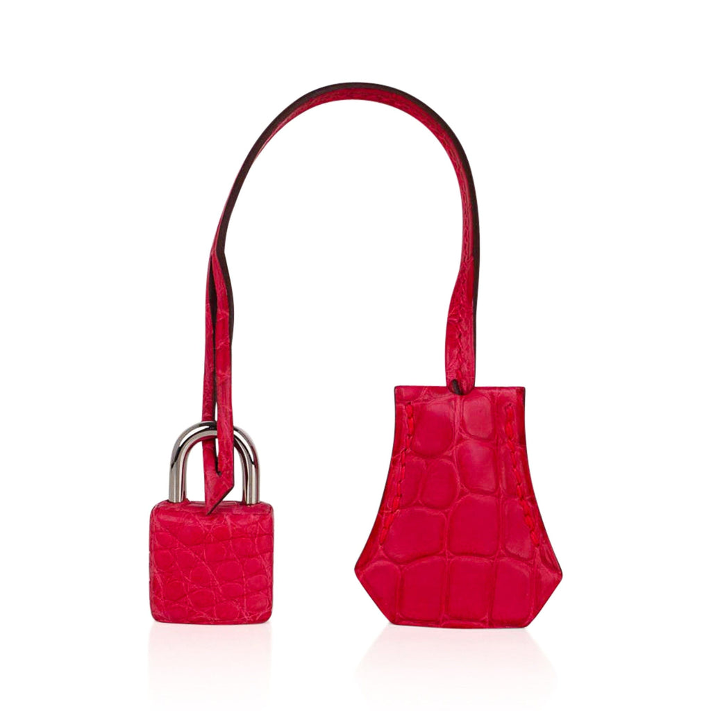 👜Kelly 28 Bag Rose Extreme Matte Alligator with Palladium Hardware