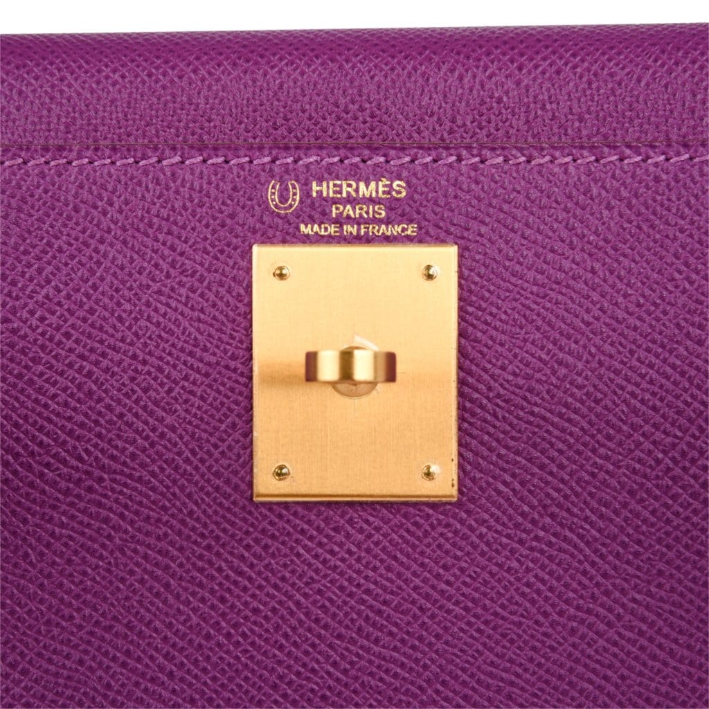 👜Kelly HSS 28 Bag Anemone Pink Retourne Epsom Brushed Gold
