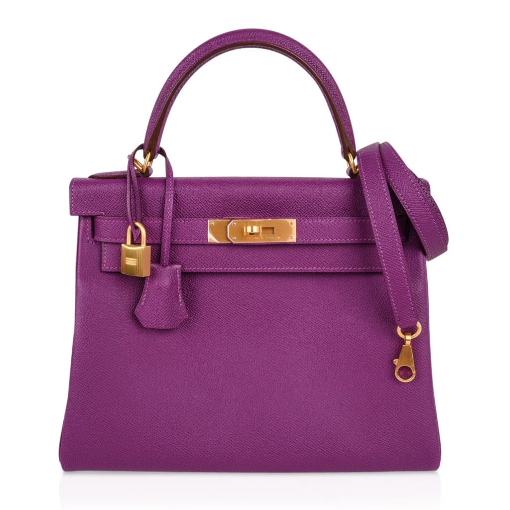 👜Kelly HSS 28 Bag Anemone Pink Retourne Epsom Brushed Gold