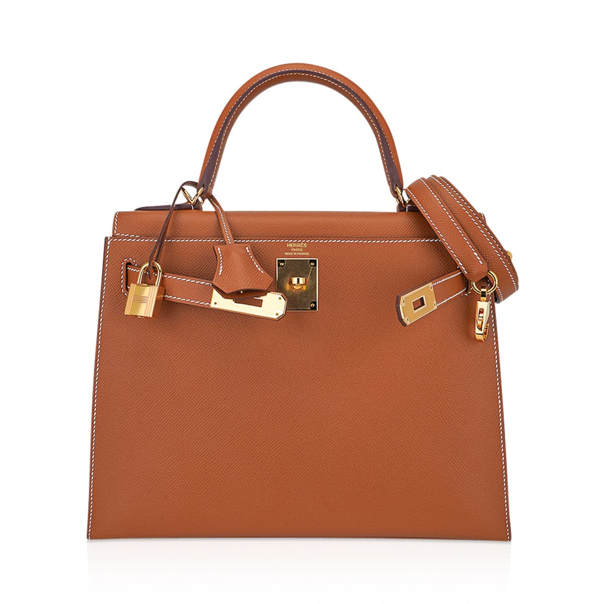 👜Kelly 28 Sellier Bag Gold Epsom Leather with Gold Hardware