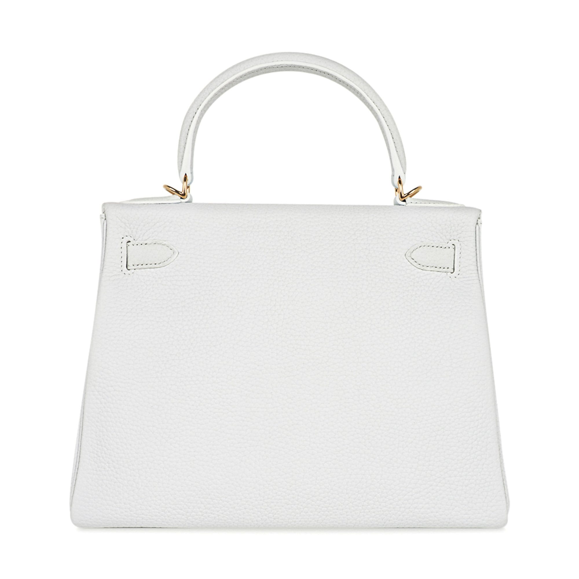 👜Kelly 28 Retourne Bag White Clemence Leather with Gold Hardware