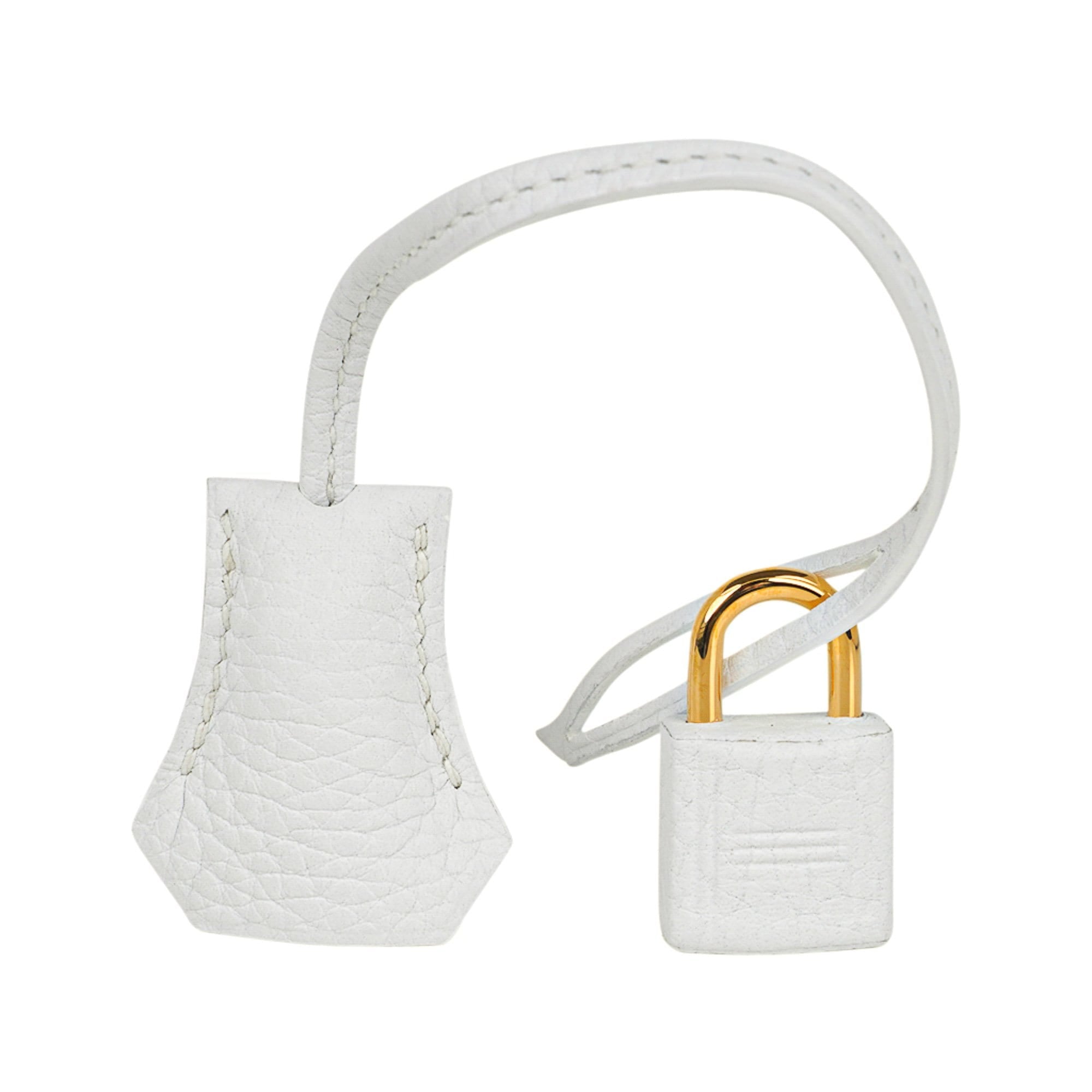 👜Kelly 28 Retourne Bag White Clemence Leather with Gold Hardware