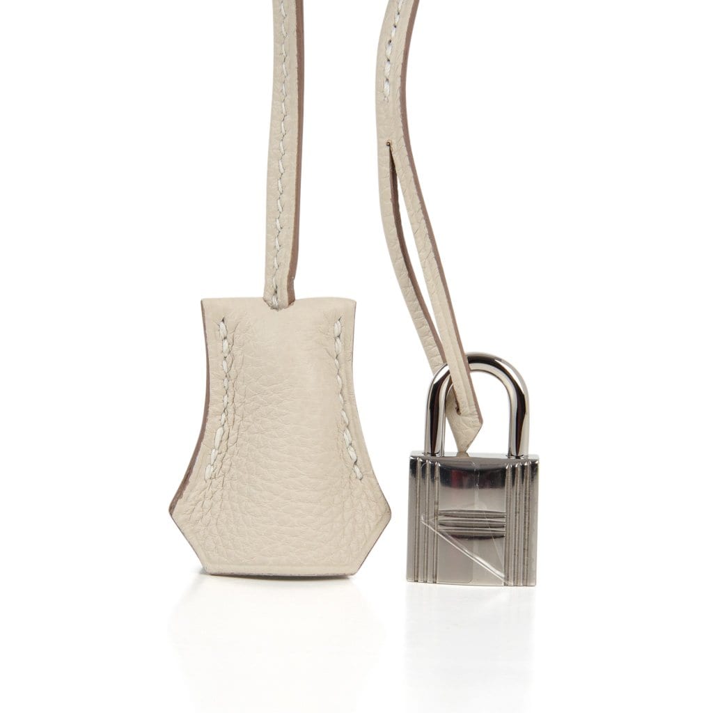 👜Limited Edition Kelly 32 Retourne Bag Au Galop Craie Togo Leather with Palladium Hardware