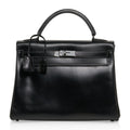 👜Kelly 32 So Black Bag Box Leather Limited Edition