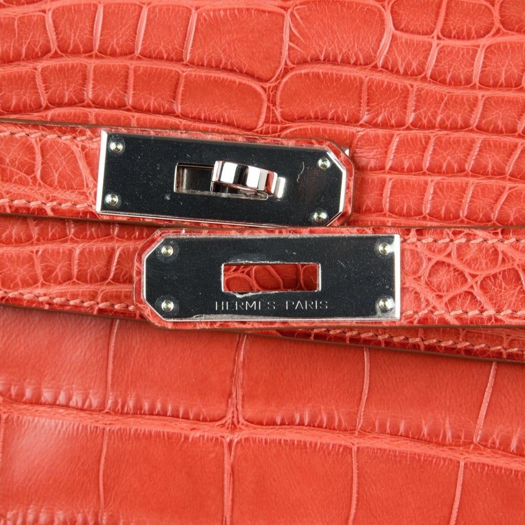 👜Kelly 35 Retourne Bag Sanguine Matte Alligator with Palladium Hardware