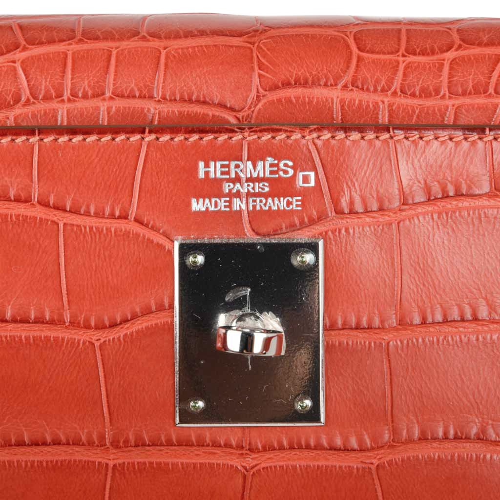 👜Kelly 35 Retourne Bag Sanguine Matte Alligator with Palladium Hardware