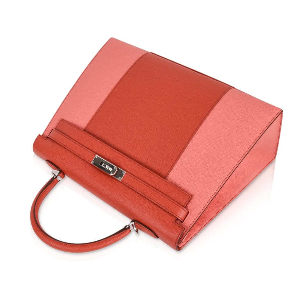 👜Kelly 35 Flag Bag Limited Edition Flamingo and Coral Rare