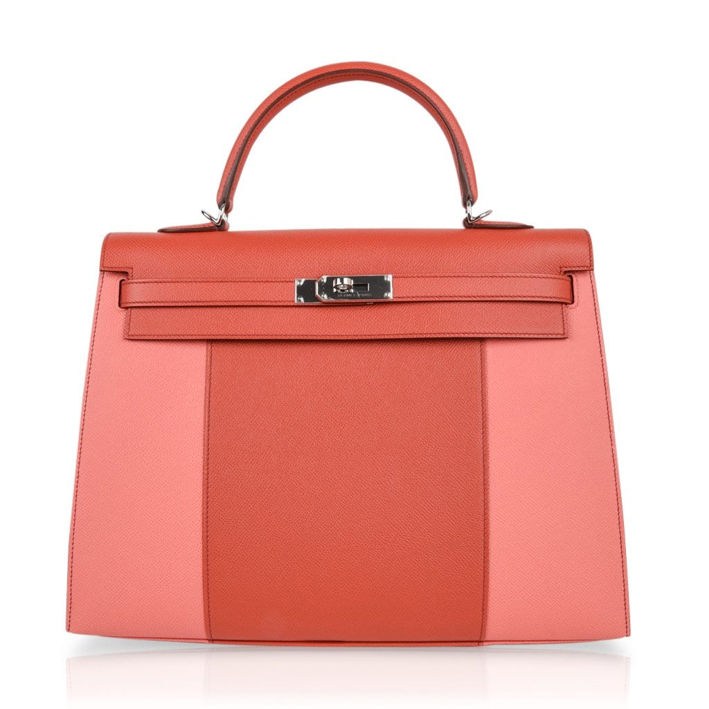👜Kelly 35 Flag Bag Limited Edition Flamingo and Coral Rare