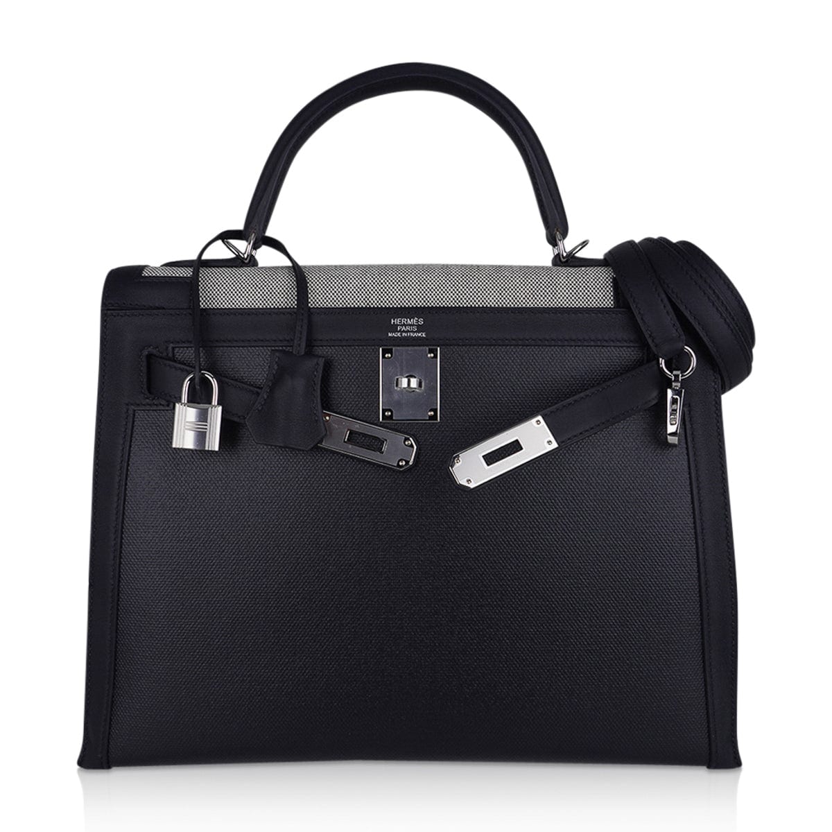 👜Kelly 32 Sellier Bag Toile H Berline & Plume Swift Leather with Palladium Hardware