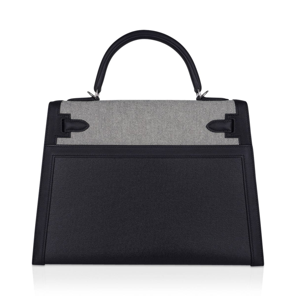 👜Kelly 32 Sellier Bag Toile H Berline & Plume Swift Leather with Palladium Hardware