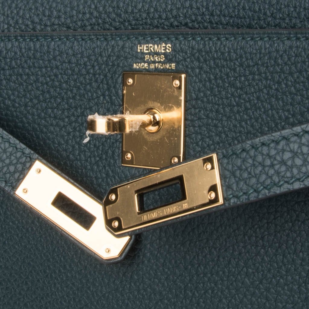 👜Kelly Ado II Backpack Vert Cypress Gold Hardware New