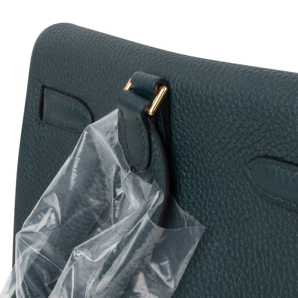 👜Kelly Ado II Backpack Vert Cypress Gold Hardware New