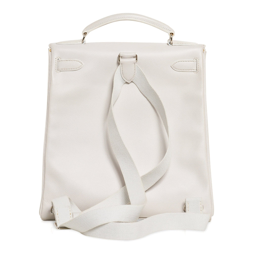 👜Kelly Ado 28 Bag White Evergrain Palladium Hardware