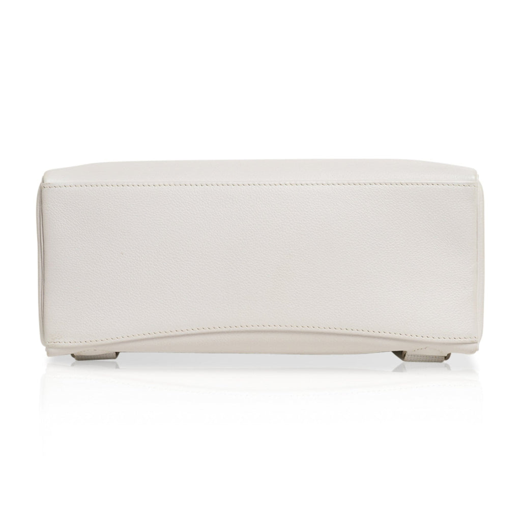 👜Kelly Ado 28 Bag White Evergrain Palladium Hardware