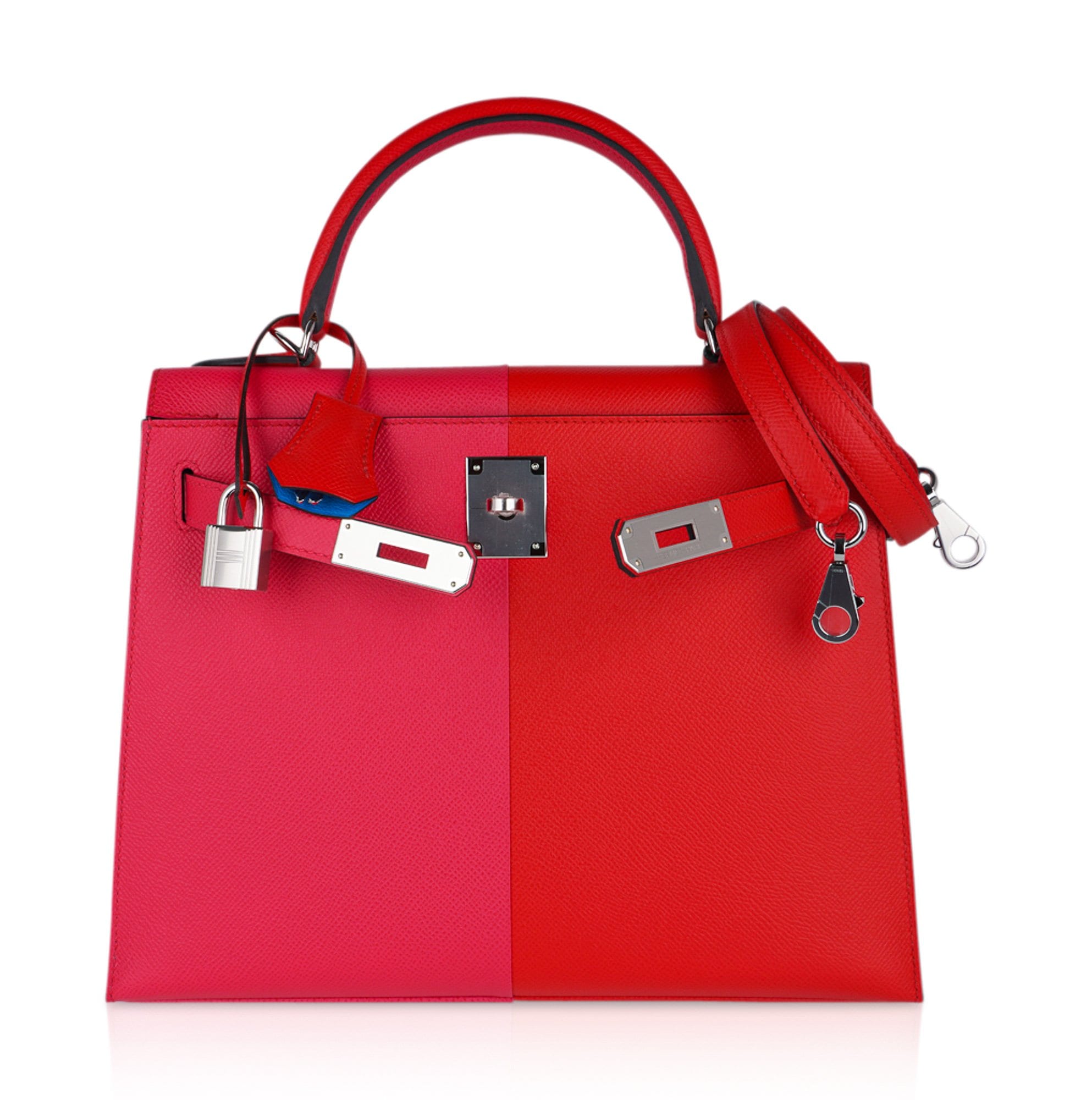 👜Kelly 28 Casaque Sellier Bag Rouge de Coeur/Rose Extreme Limited Edition