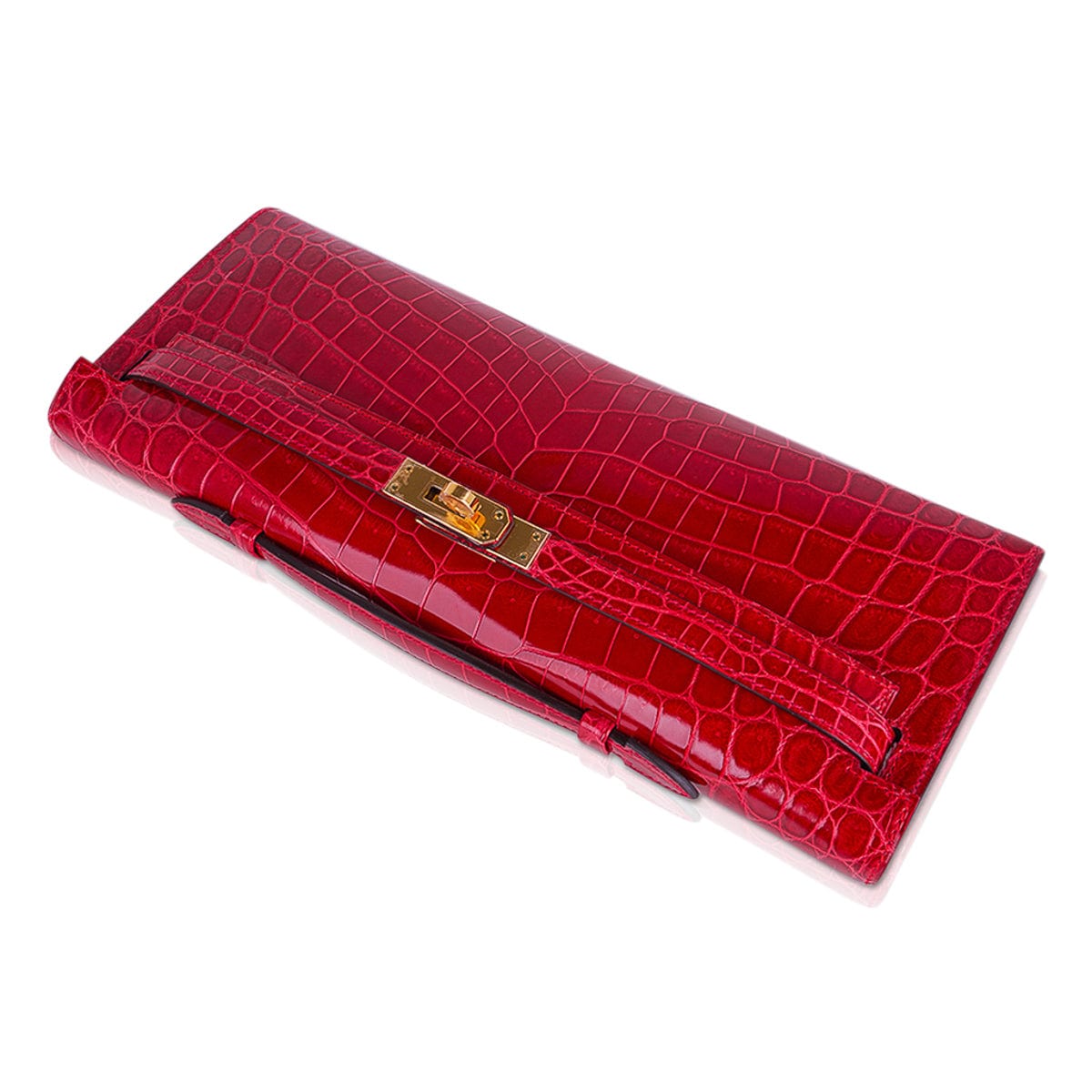 👜Kelly Cut Bag Braise Niloticus Crocodile with Gold Hardware
