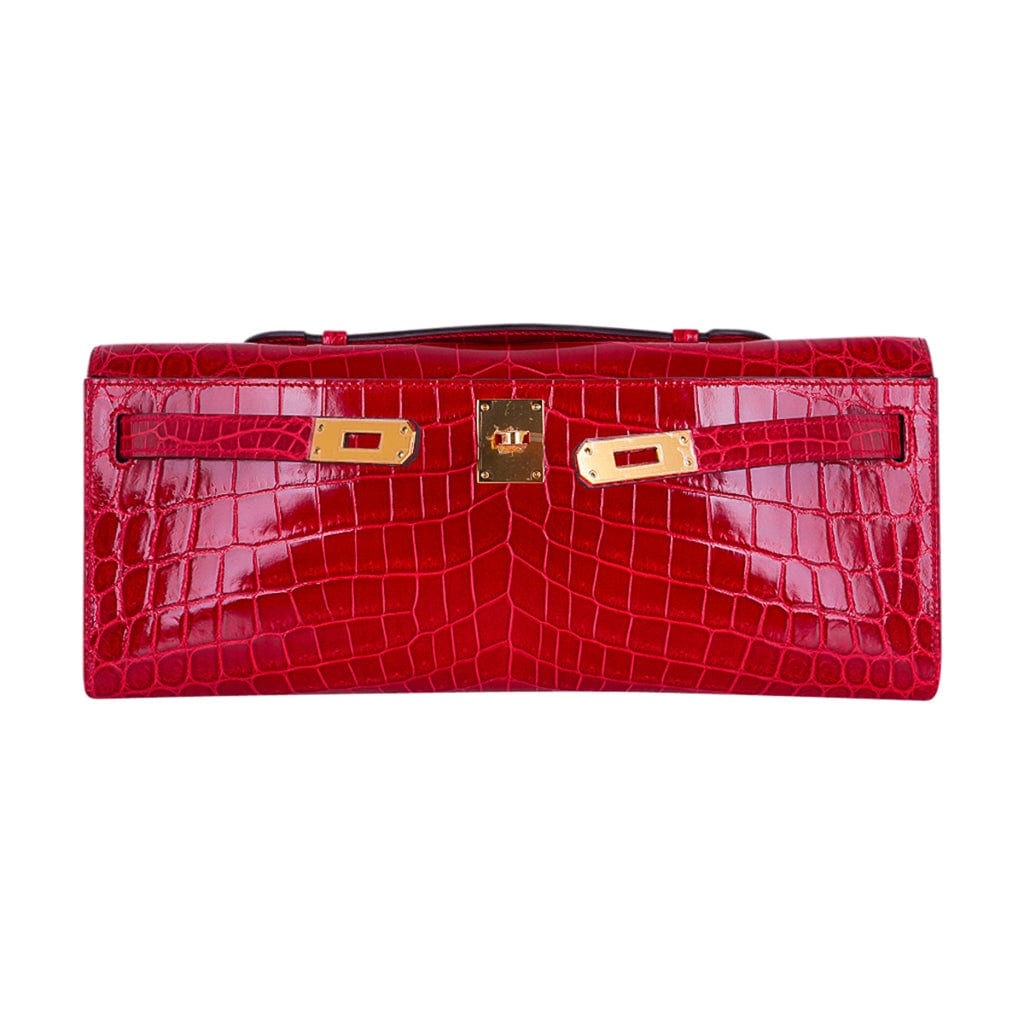 👜Kelly Cut Bag Braise Niloticus Crocodile with Gold Hardware