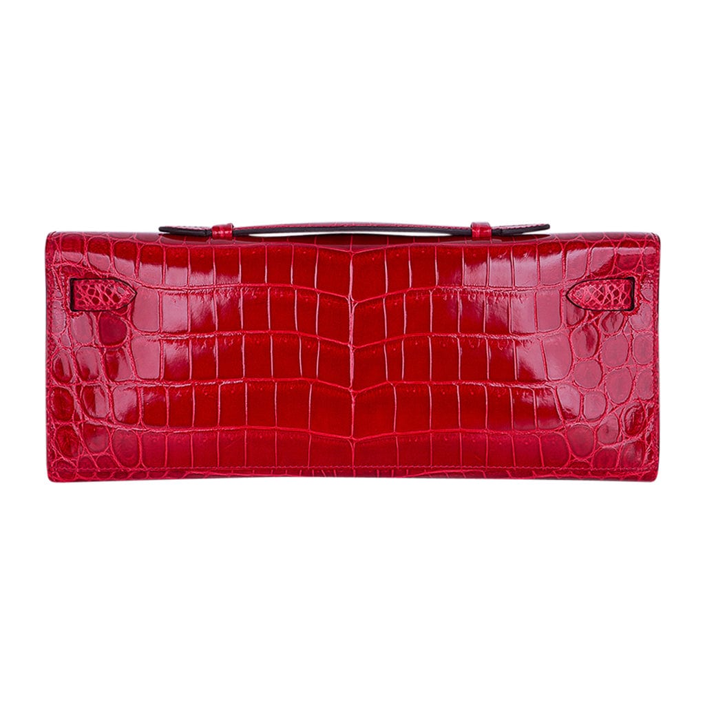 👜Kelly Cut Bag Braise Niloticus Crocodile with Gold Hardware