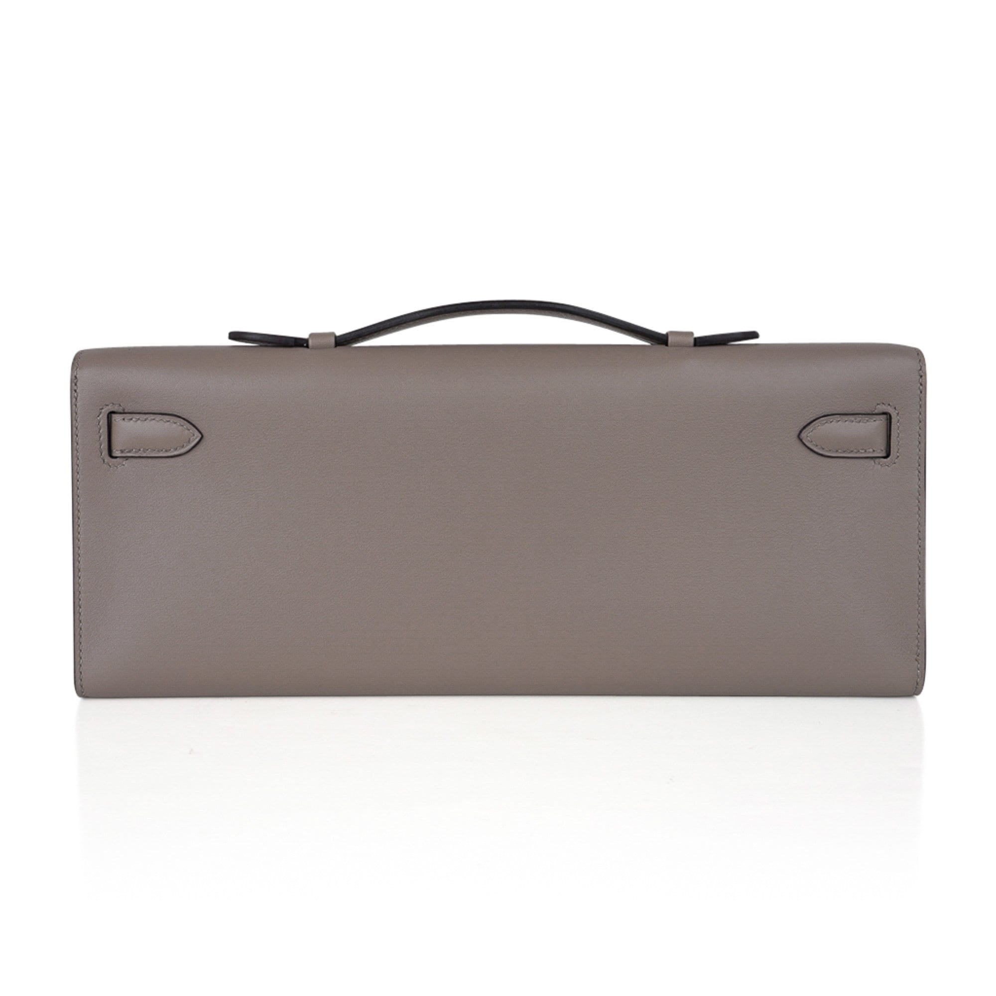 👜Kelly Cut Bag Gris Asphalte Gray Clutch Swift Gold Hardware