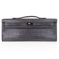 👜Kelly Cut Bag Gris Paris Grey Matte Alligator Palladium VERY rare