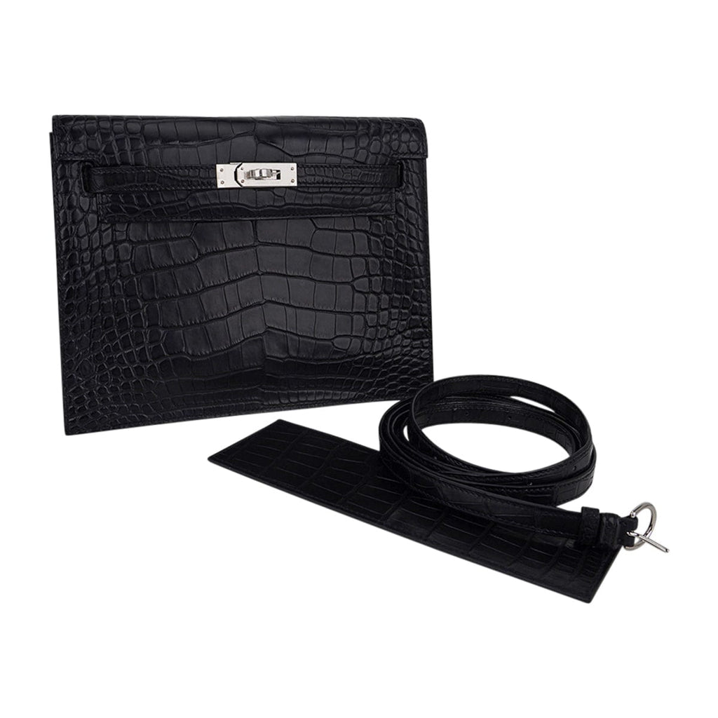 👜Limited Edition Kelly Danse Bag Matte Black Crocodile