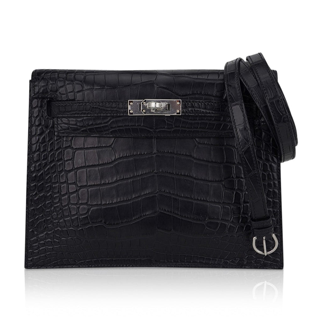 👜Limited Edition Kelly Danse Bag Matte Black Crocodile