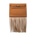 👜Kelly Danse Fringe Bag Sesame with Gold Hardware