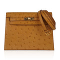 👜Kelly Danse Bag Tabac Camel Ostrich with Gold Hardware