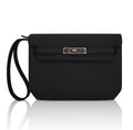 👜Kelly Depeches 25 Pouch Bag Black Galop D’Leather with Palladium Hardware