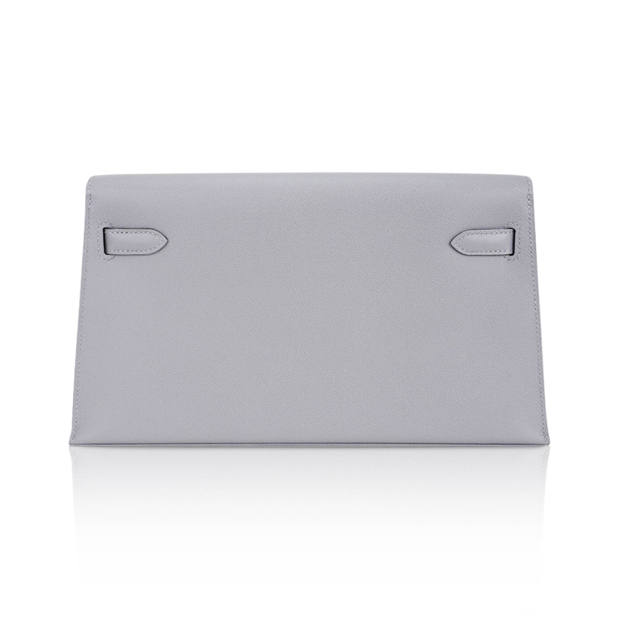 👜Kelly Elan Gris Pantin Veau Madame Leather with Palladium Hardware