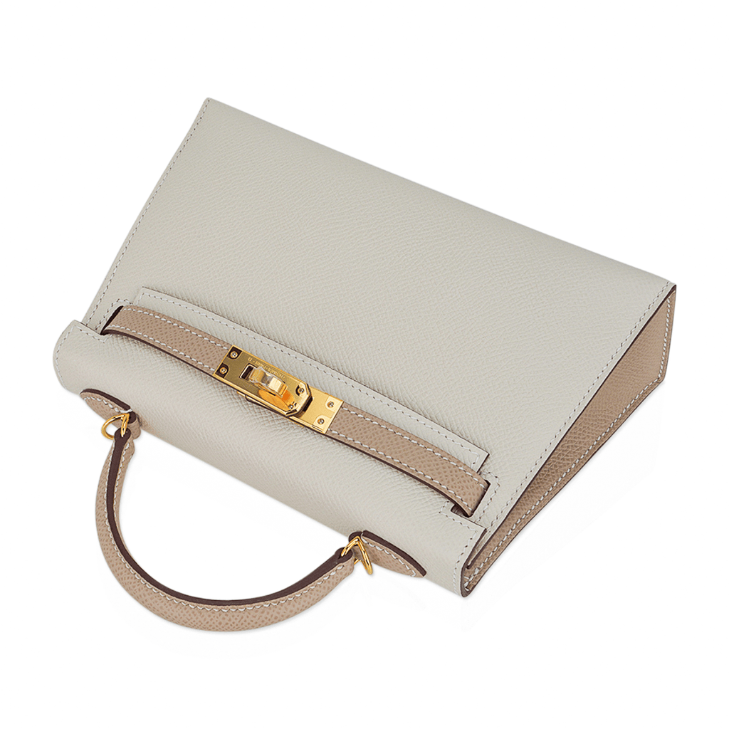 👜Special Order HSS Mini Kelly 20 Sellier Bag Nata and Trench Epsom Leather with Gold Hardware