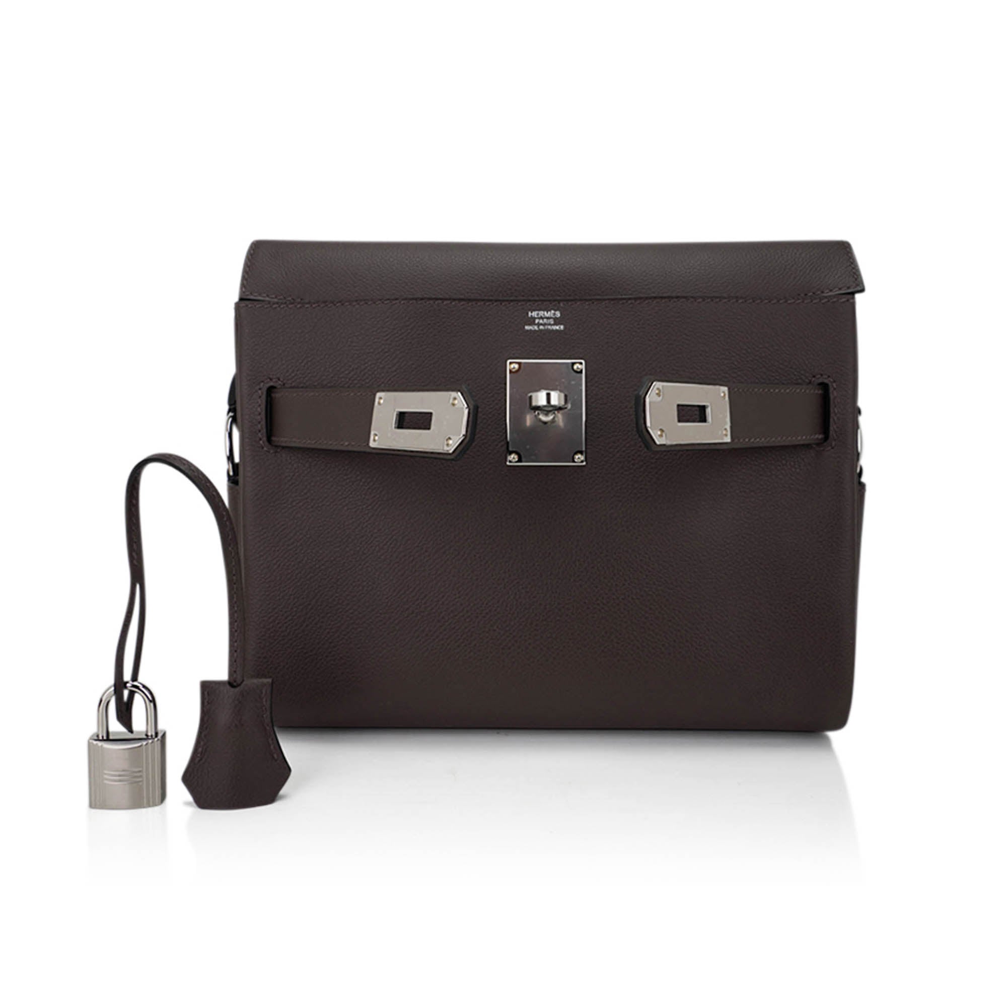 👜Kelly Messenger 25 Bag Ecorce Evercolor Leather with Palladium Hardware