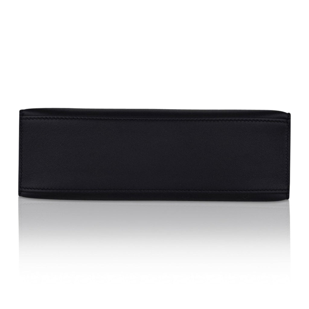 👜Kelly Pochette Bag Black Rose Gold Hardware Clutch