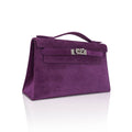 👜Limited Edition Kelly Pochette Violet Doblis Clutch Bag with Palladium Hardware