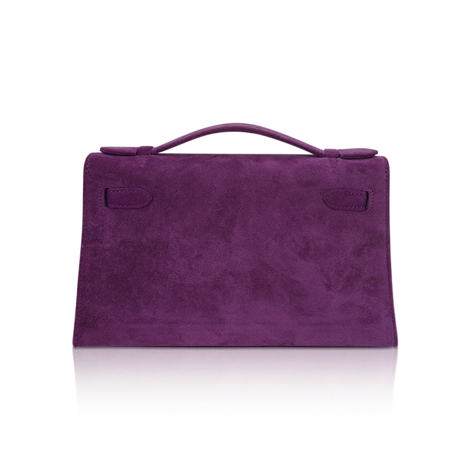👜Limited Edition Kelly Pochette Violet Doblis Clutch Bag with Palladium Hardware