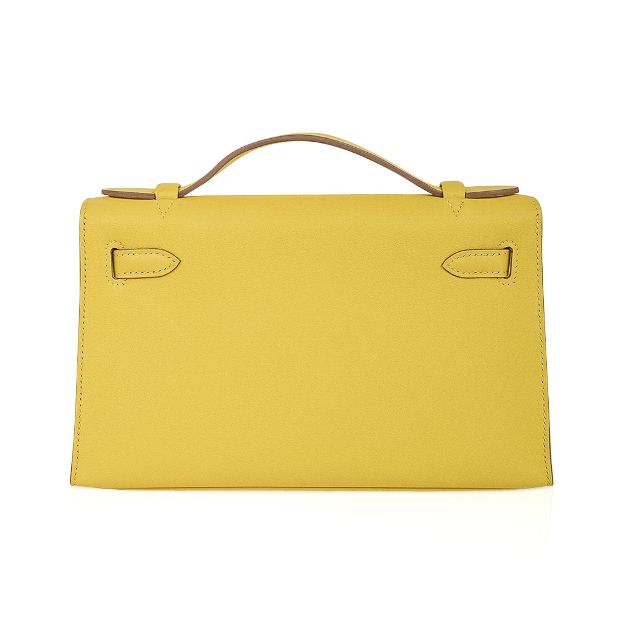 👜Kelly Pochette Bag Lime Clutch Gold Hardware Swift Leather