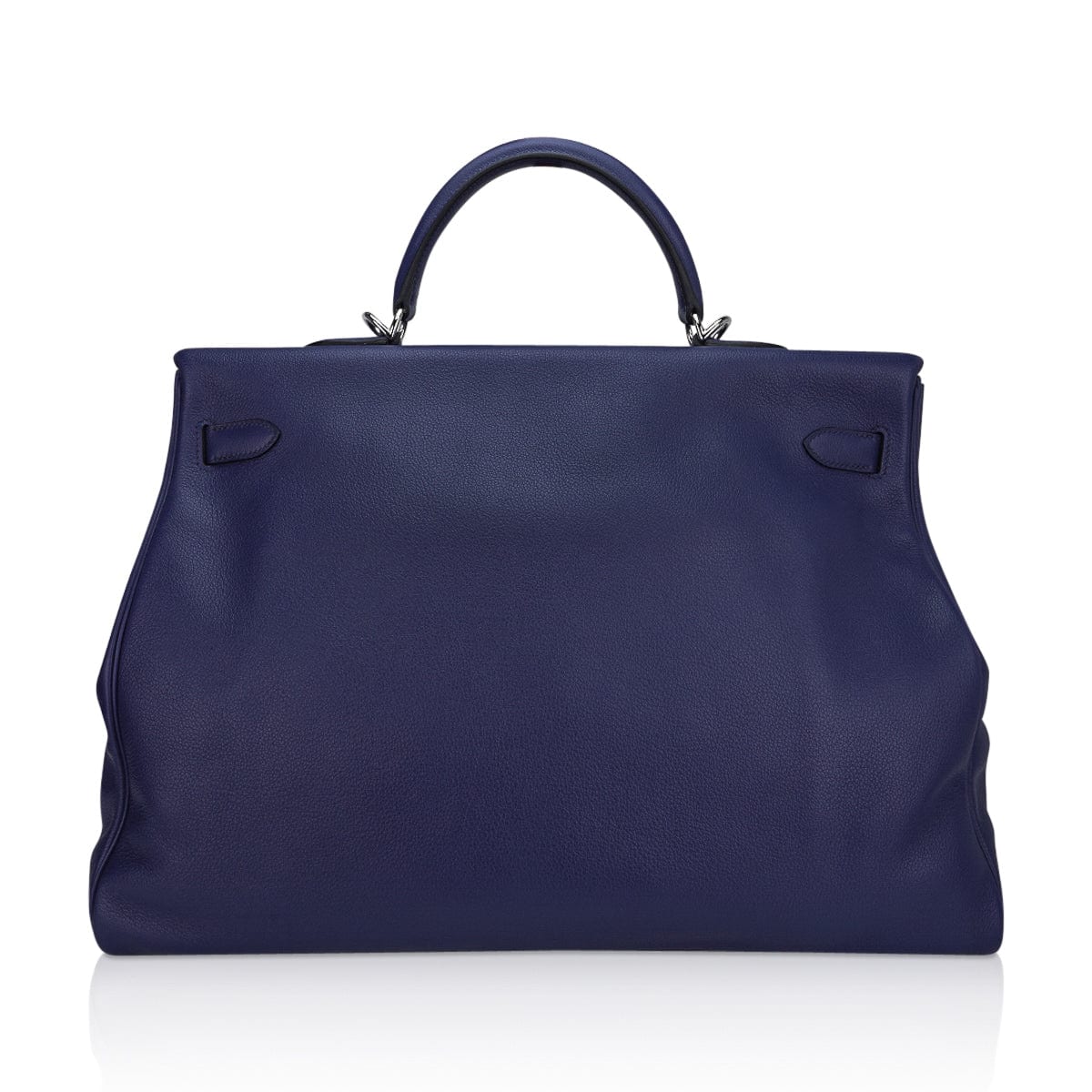👜Kelly 50 Voyage Blue De Malte Bag Palladium Hardware Novillo Leather Limited Edition
