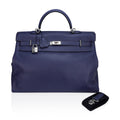 👜Kelly 50 Voyage Blue De Malte Bag Palladium Hardware Novillo Leather Limited Edition
