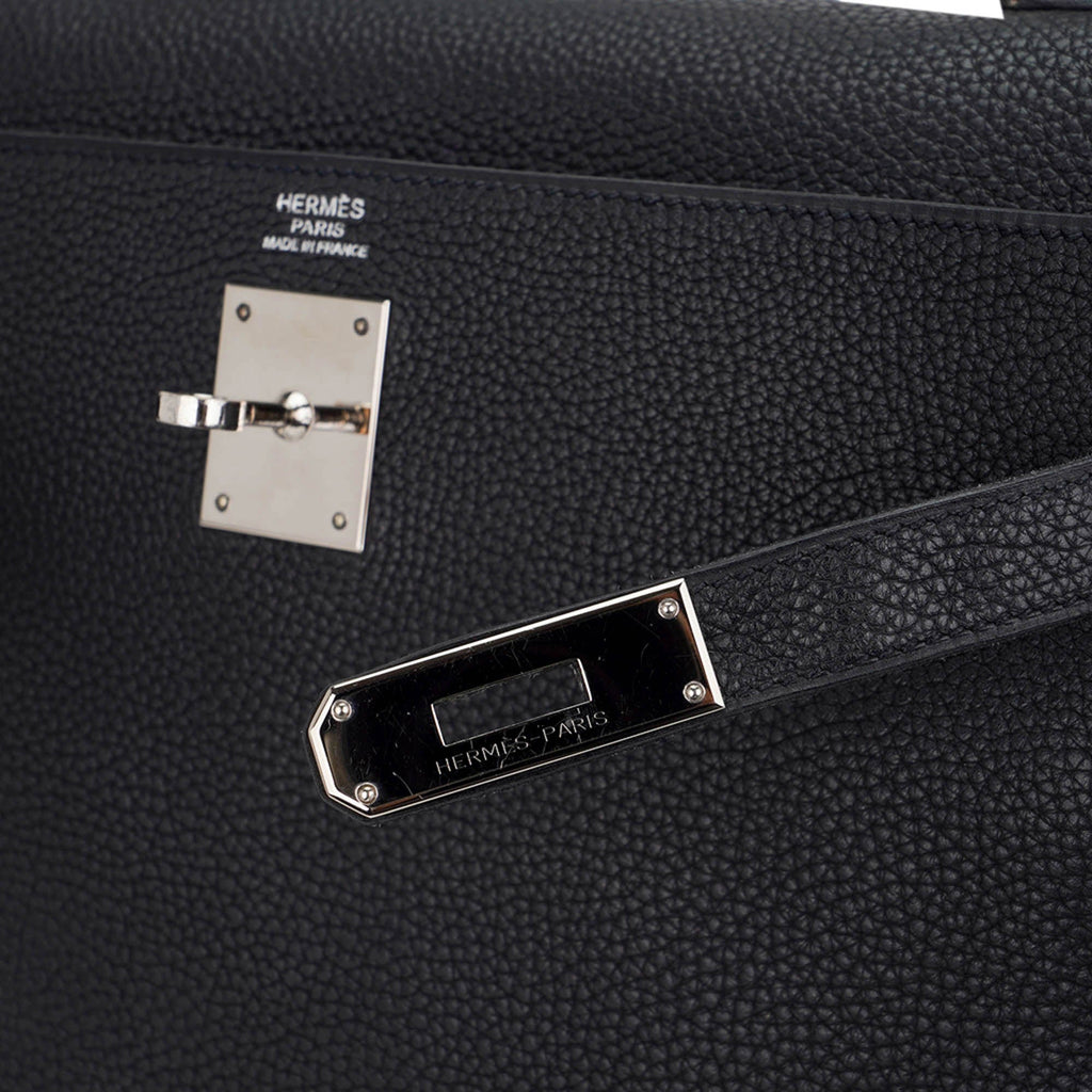 👜Kelly 32 Retourne Bag Black Togo Leather with Palladium Hardware