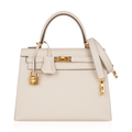 👜Kelly 25 Sellier Bag Craie Epsom Leather with Gold Hardware